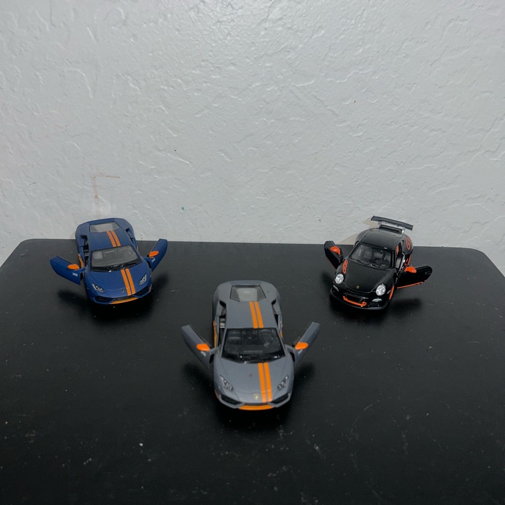Die-Cast Toy Car Set - Gray, Blue, and Black